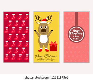 Merry Christmas and Happy New Year greeting cards