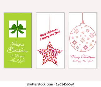 Merry Christmas and Happy New Year greeting cards