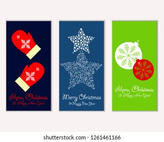 Merry Christmas and Happy New Year greeting cards