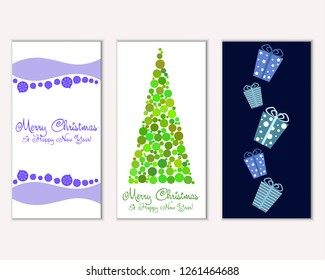 Merry Christmas and Happy New Year greeting cards