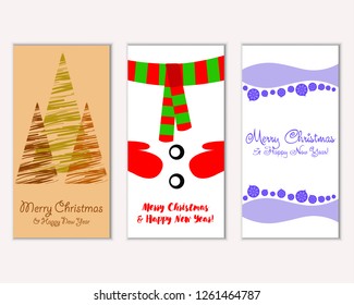 Merry Christmas and Happy New Year greeting cards
