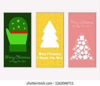 Merry Christmas and Happy New Year greeting cards