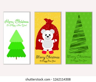 Merry Christmas and Happy New Year greeting cards