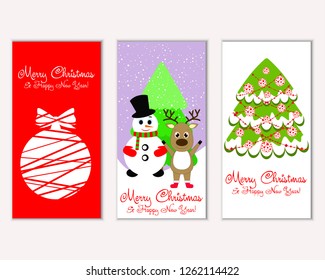 Merry Christmas and Happy New Year greeting cards
