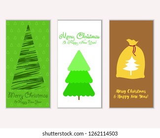 Merry Christmas and Happy New Year greeting cards