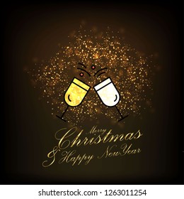 Merry Christmas and Happy new Year Abstract Glitter background