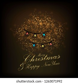 Merry Christmas and Happy new Year Abstract Glitter background