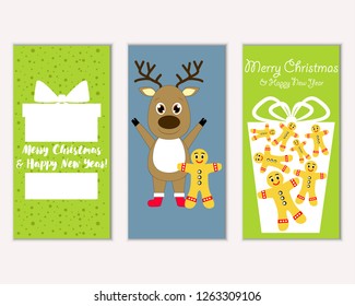 Merry Christmas and Happy New Year greeting cards