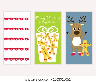 Merry Christmas and Happy New Year greeting cards