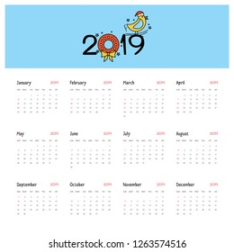 Merry Christmas Happy new Year 2019 Template. Xmas Banner