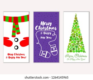 Merry Christmas and Happy New Year greeting cards