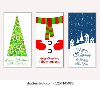 Merry Christmas and Happy New Year greeting cards