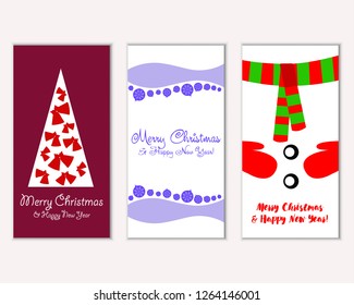 Merry Christmas and Happy New Year greeting cards