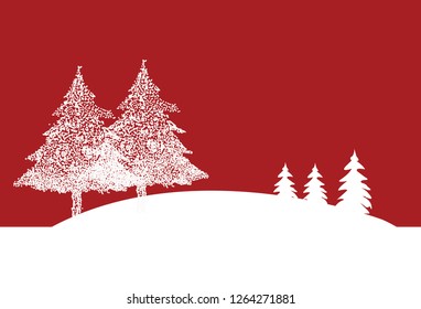 Merry Christmas and Happy New Year. red background Illustration