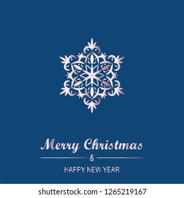 Merry Christmas and Happy New Year elegant greeting card. Luxury holiday party design. EPS 10 vector.