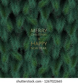 Merry Christmas and Happy New Year. Xmas background with Shining gold Snowflakes. Greeting card, holiday banner, web poster