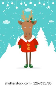 Merry Christmas and Happy New Year winter holidays vertical banner with holidays objects. Vector illustration
