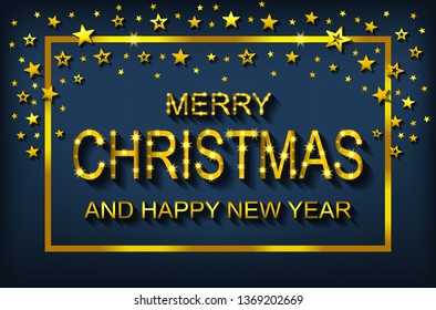 Merry Christmas and Happy New Year - greeting card, flyer, invitation - vector illustration