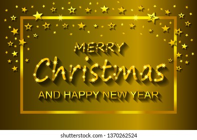 Merry Christmas and Happy New Year - greeting card, flyer, invitation - vector illustration