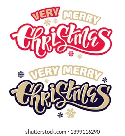 Merry Christmas and Happy New Year - lettering label art banner poster