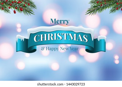 Merry Christmas and happy new year. Beautiful background with Christmas decoration