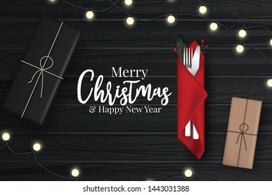 Merry Christmas and happy new year. Beautiful background with Christmas decoration
