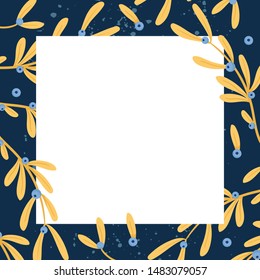 Merry Christmas and Happy New Year frame. Cartoon styled illustration.Vector design element.