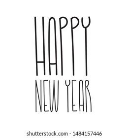 Merry Christmas and happy new year lettering text template