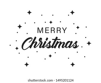 Merry Christmas and Happy New Year lettering template. Monochrome greeting card or invitation. Wish happy new year. Winter holidays related typographic quote. Stock vector EPS 10