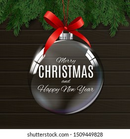 Merry Christmas and Happy New Year posters. Vector illustration. EPS10