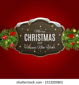Merry Christmas and Happy New Year posters. Vector illustration. EPS10