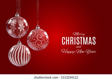 Merry Christmas and Happy New Year posters. Vector illustration. EPS10