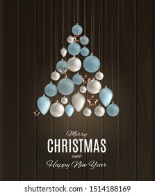 Merry Christmas and Happy New Year posters. Vector illustration. EPS10