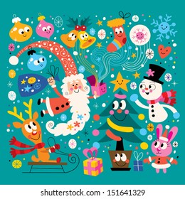 Merry Christmas and Happy New Year Greeting card