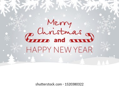 Merry Christmas and Happy new year Everyone, Vintage Background With Typography and Elements