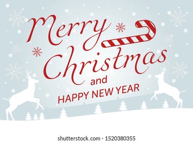 Merry Christmas and Happy new year Everyone, Vintage Background With Typography and Elements