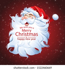 Merry Christmas & Happy new year with Santa illustration
