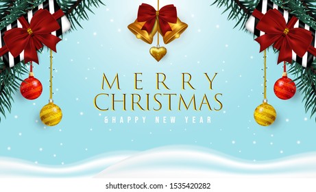 merry christmas and happy new year background