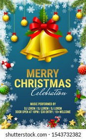 Merry Christmas and Happy New Year, poster template.