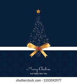 Merry Christmas and Happy New Year 2019 Greeting Card.