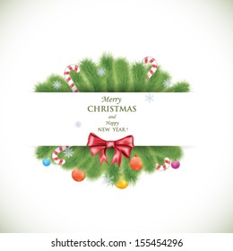 Merry Christmas and Happy New Year. Vector banner