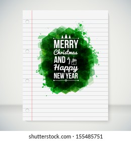 Merry Christmas and Happy New Year typographic headline.  Use it for Your winter holidays design. Vector illustration.