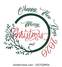Merry Christmas and Happy New Year 2020 - Vector