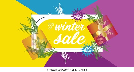 Merry Christmas and Happy New Year sale banner. Christmas special offer design