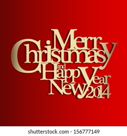 Merry Christmas and Happy New Year background 2014