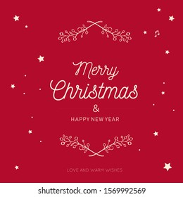 Merry Christmas and Happy new Year festive vector banner, card, background. Christmas elegant vintage design