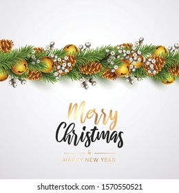 Merry Christmas and happy new year background. Vector illustration with Christmas elements