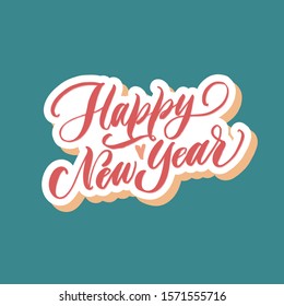 Merry christmas Happy New Year. Great lettering and calligraphy for greeting cards, stickers, banners, prints and home interior decor.