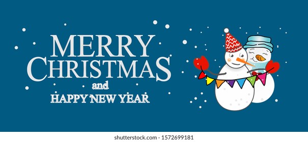 Merry christmas and happy new year banner template or greeting card vector in eps10