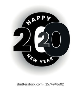 Merry Christmas and Happy New Year 2020 greeting card, vector illustration.
